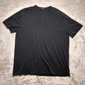 Quince Luxe Touch Premium Henley Mens XL Black Short Sleeve 100% Pima Cotton